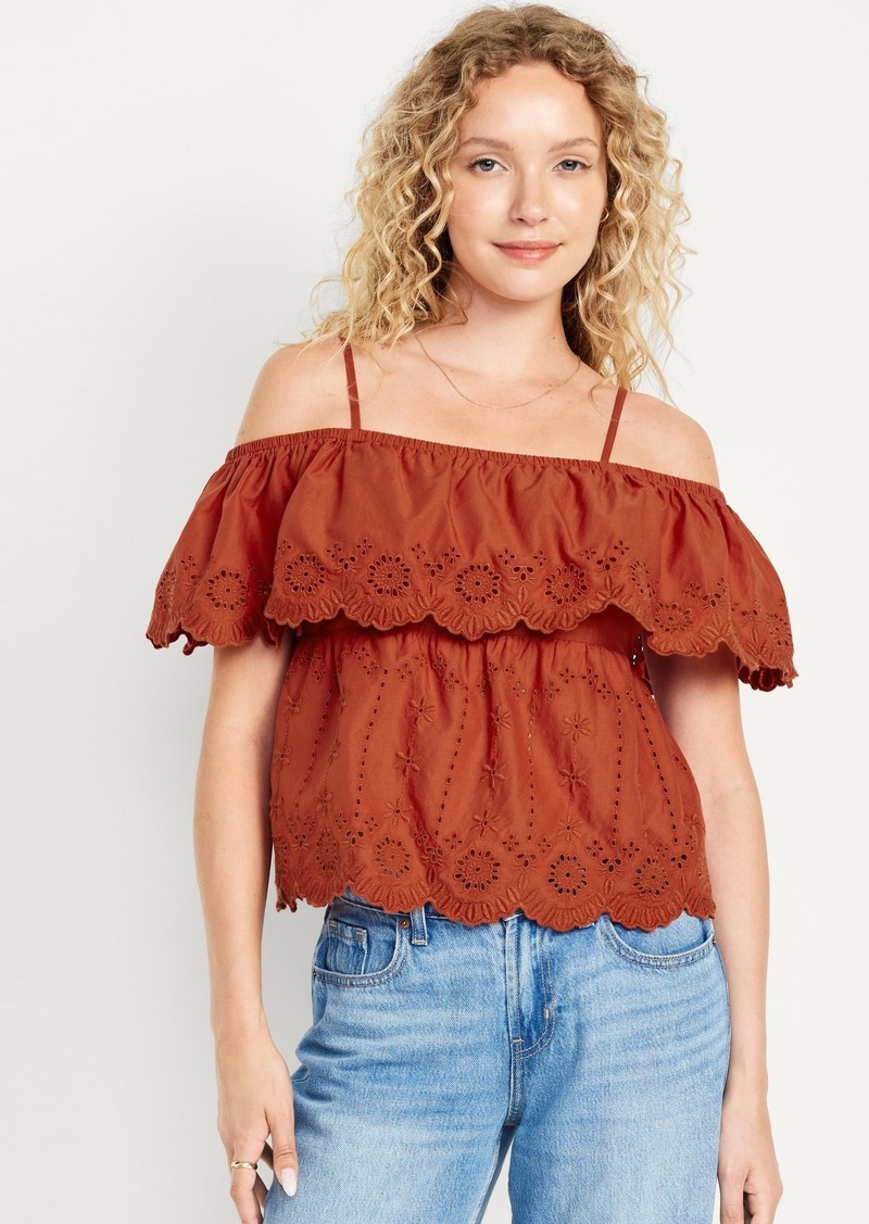 Old Navy Off-Shoulder Cutwork Top