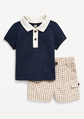 Old Navy Little Navy Organic-Cotton Polo Shirt and Shorts Set for Baby