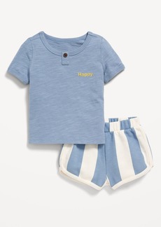 Old Navy Little Navy Organic-Cotton T-Shirt and Shorts Set for Baby