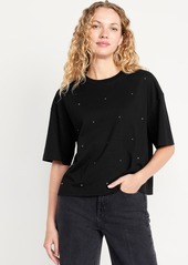 Old Navy Oversized Crew-Neck Embellished T-Shirt