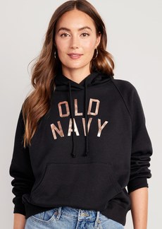 Old Navy Oversized Fleece Logo Graphic Hoodie
