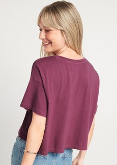 Old Navy Oversized Garment-Dyed Cropped T-Shirt for Women