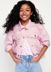 Old Navy All-Over Hearts Jean Trucker Jacket for Girls