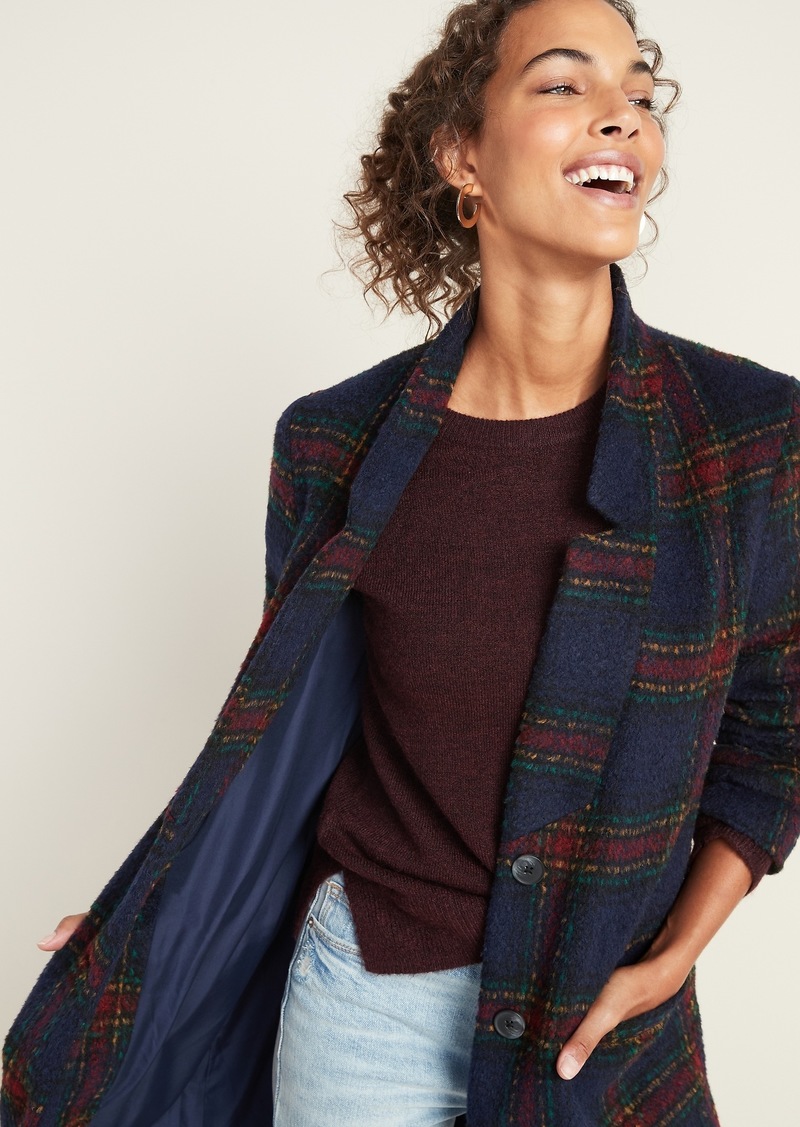 old navy plaid coat