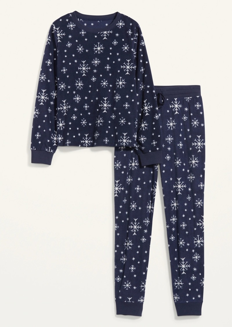 Patterned Micro Performance Fleece Pajama Set for Women
