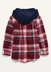 Old Navy Plaid Flannel 2-in-1 Shirt Hoodie for Girls