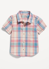 Old Navy Plaid Poplin Pocket Shirt for Toddler Boys