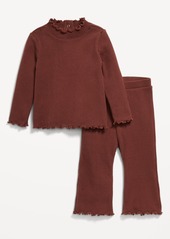 Old Navy Plush Ribbed Long-Sleeve Top and Flare Pants Set for Baby