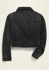 POPSUGAR x Old Navy Cropped Black-Wash Jean Jacket