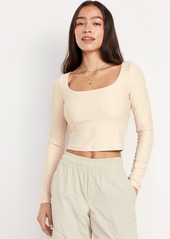 Old Navy PowerSoft Long-Sleeve Crop Support Top