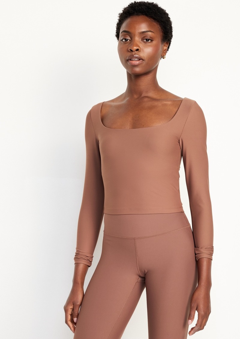 Old Navy PowerSoft Long-Sleeve Crop Support Top