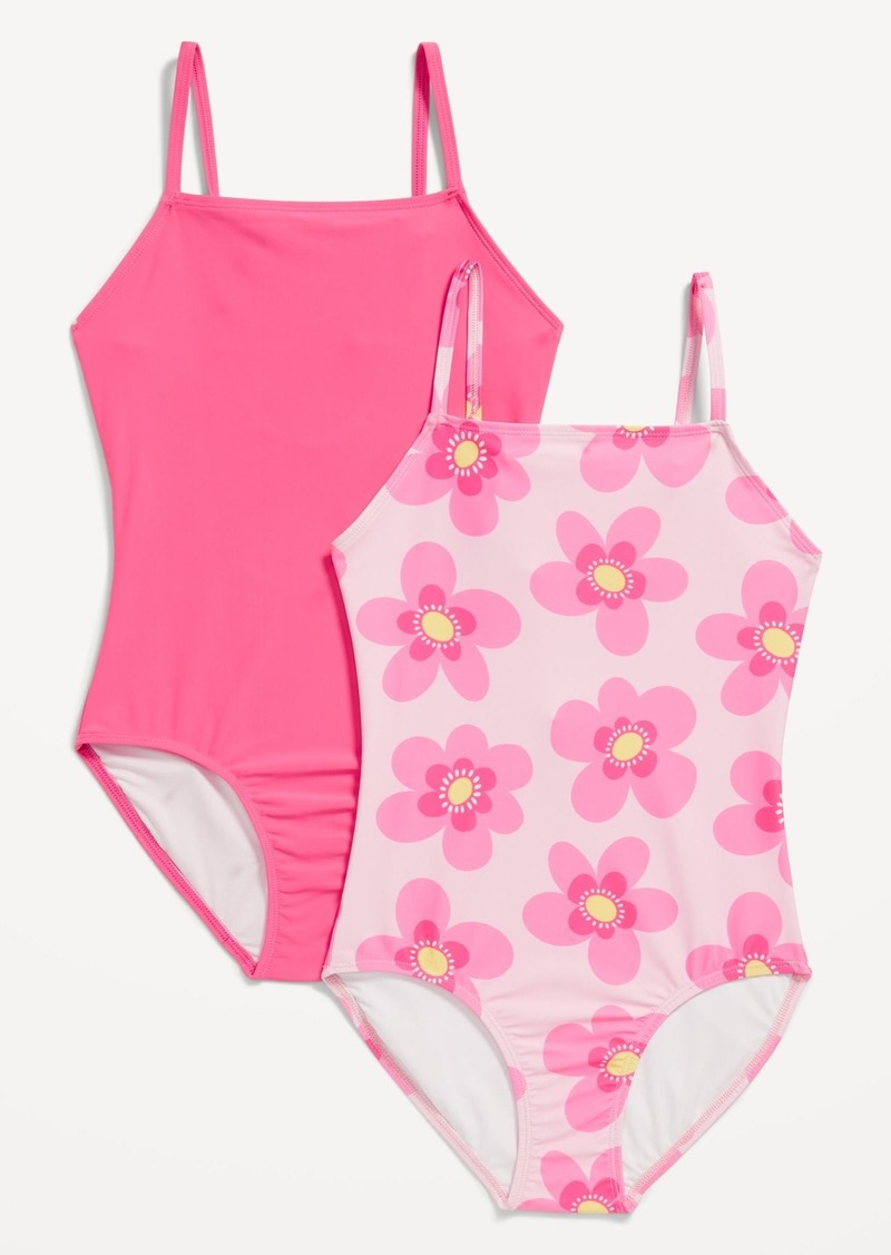 Old Navy Printed Back-Cutout One-Piece Swimsuit 2-Pack for Girls