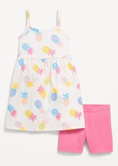Old Navy Printed Cami Dress and Biker Shorts Set for Toddler Girls