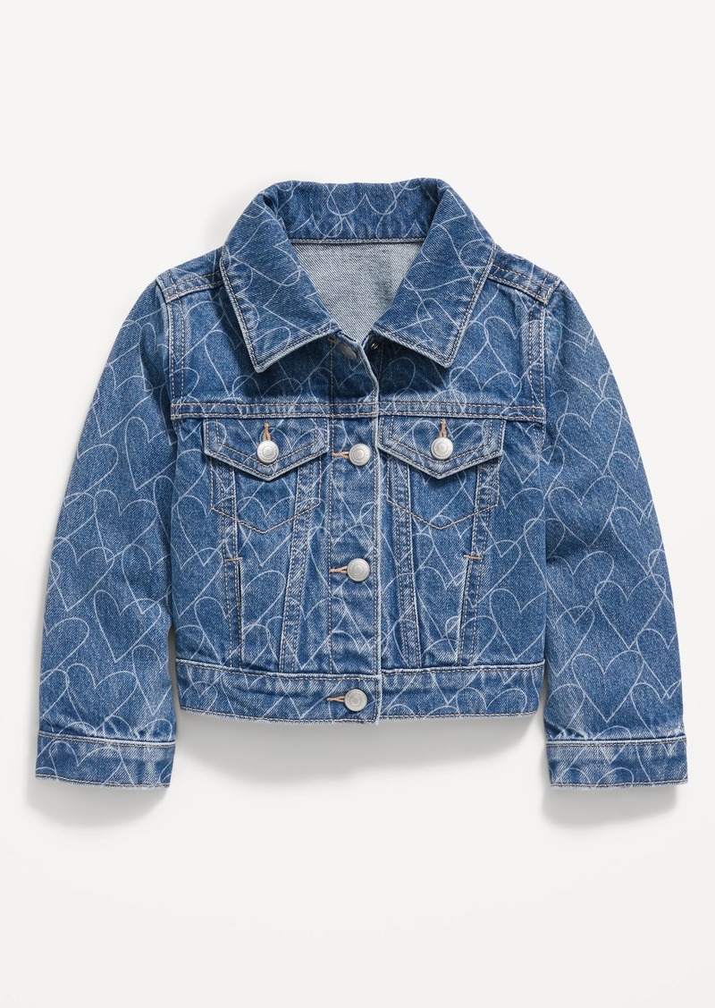 Old Navy Printed Cropped Trucker Jean Jacket for Toddler Girls
