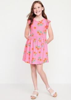 Old Navy Printed Flutter-Sleeve Fit and Flare Dress for Girls