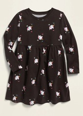 Old Navy Printed Jersey Fit & Flare Long-Sleeve Dress for Toddler Girls