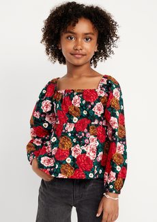 Old Navy Printed Long-Sleeve Back-Bow Top for Girls