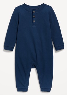 Old Navy Long-Sleeve Thermal-Knit Henley One-Piece for Baby