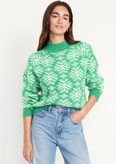 Old Navy Holiday Print Mock-Neck Sweater