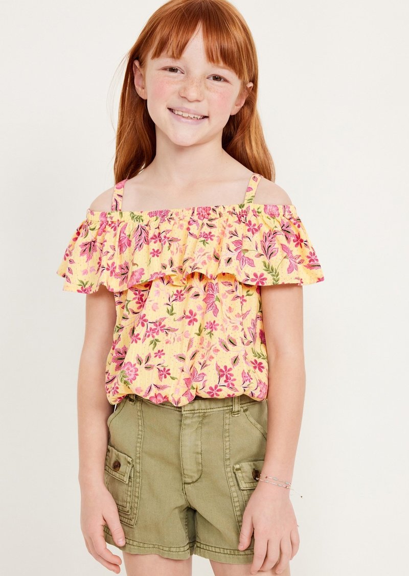 Old Navy Printed Off-Shoulder Ruffle-Trim Top for Girls