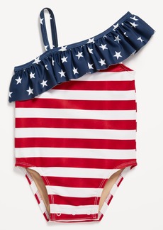 Old Navy Printed One-Shoulder Ruffled One-Piece Swimsuit Set for Baby
