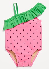 Old Navy Printed One-Shoulder Ruffled One-Piece Swimsuit Set for Baby