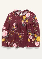 Old Navy Printed Plush-Knit Smocked Top for Toddler Girls