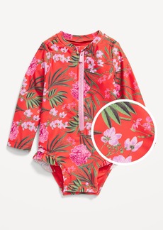 Old Navy Printed Ruffle-Trim Rashguard One-Piece Swimsuit for Baby