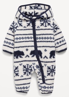 Old Navy Printed Sherpa Hooded One-Piece for Baby