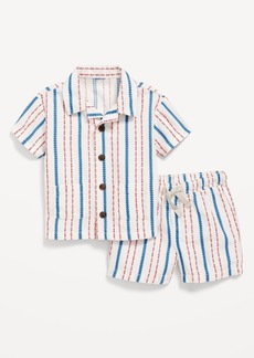 Old Navy Printed Textured Shirt and Shorts Set for Baby