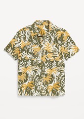 Old Navy Printed Short-Sleeve Linen-Blend Pocket Shirt for Boys