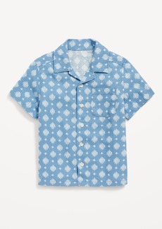 Old Navy Printed Short-Sleeve Linen-Blend Shirt for Toddler Boys