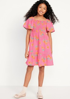 Old Navy Printed Short-Sleeve Smocked Tiered Dress for Girls