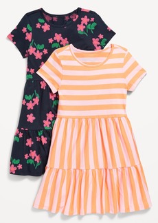 Old Navy Printed Short-Sleeve Tiered Dress 2-Pack for Girls