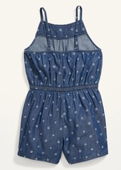 Old Navy Printed Sleeveless Chambray Romper for Girls