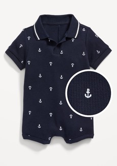 Old Navy Printed Thermal-Knit Polo Romper for Baby