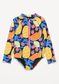 Old Navy Printed Zip-Front Rashguard One-Piece Swimsuit for Toddler Girls