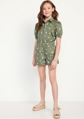 Old Navy Puff-Sleeve Button-Front Romper for Girls