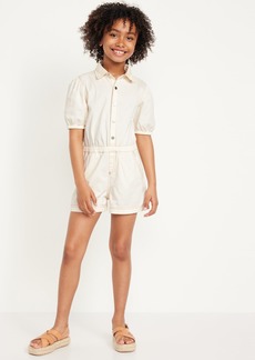 Old Navy Puff-Sleeve Button-Front Romper for Girls