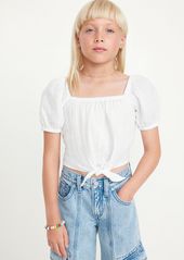 Old Navy Puff-Sleeve Double-Weave Tie-Knot Top for Girls