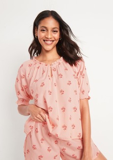 Old Navy Puff-Sleeve Floral Swing Pajama Top