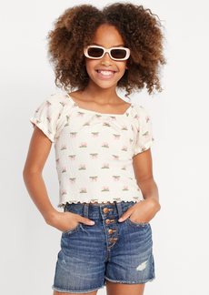 Old Navy Puff-Sleeve Textured Sweetheart-Neck Top for Girls