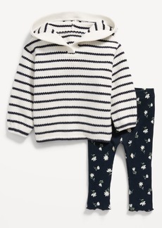 Old Navy Pullover Thermal-Knit Hoodie and Leggings Set for Baby