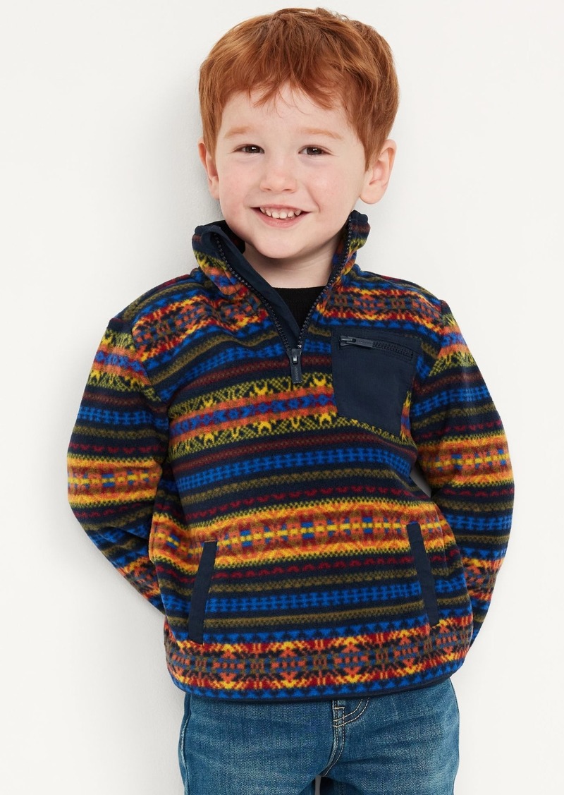 Old Navy Quarter-Zip Microfleece Pocket Sweater for Toddler Boys