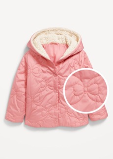 Old Navy Quilted Sherpa-Trim Jacket for Toddler Girls