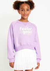 Old Navy Raglan-Sleeve Crew-Neck Sweatshirt for Girls