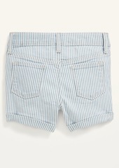 Old Navy Railroad-Stripe Snap-Fly Jean Shorts for Toddler Girls