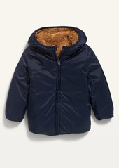 Old Navy Unisex Reversible Sherpa-Nylon Hooded Zip Jacket for Toddler