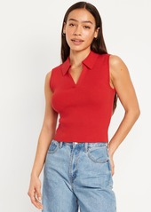 Old Navy Rib-Knit Crop Polo Sweater