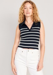 Old Navy Rib-Knit Crop Polo Sweater